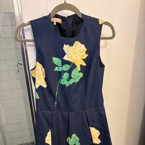 Michael Kors Navy Dress with pleated skirt (size 6)